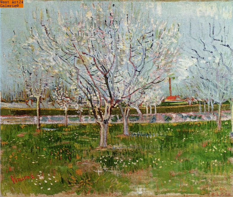 Blühender Obstgarten nach van Gogh Gemäldeimitation